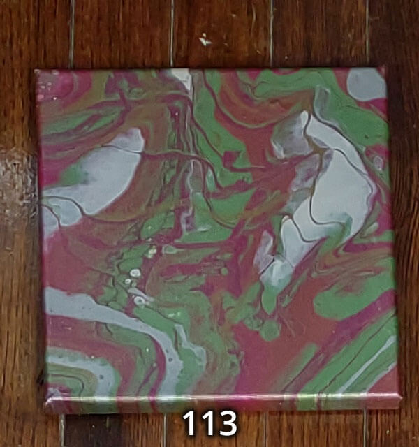 An 8x8 paint pour piece